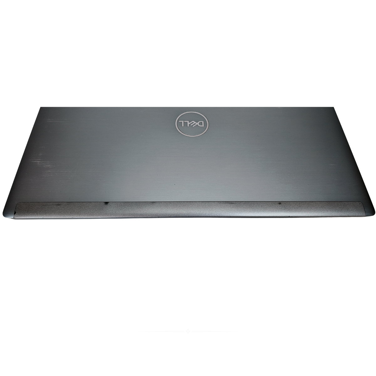 Laptop lid with Dell logo on a white background