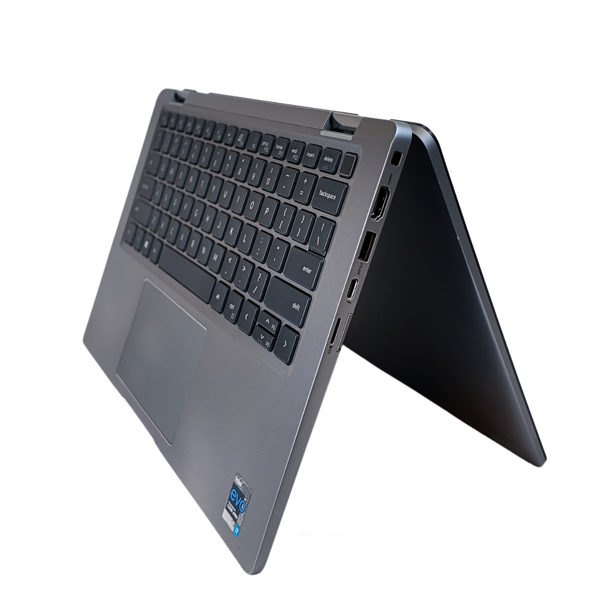 Dell Latitude 7420 2in1  laptop showing keyboard and front view on a white background