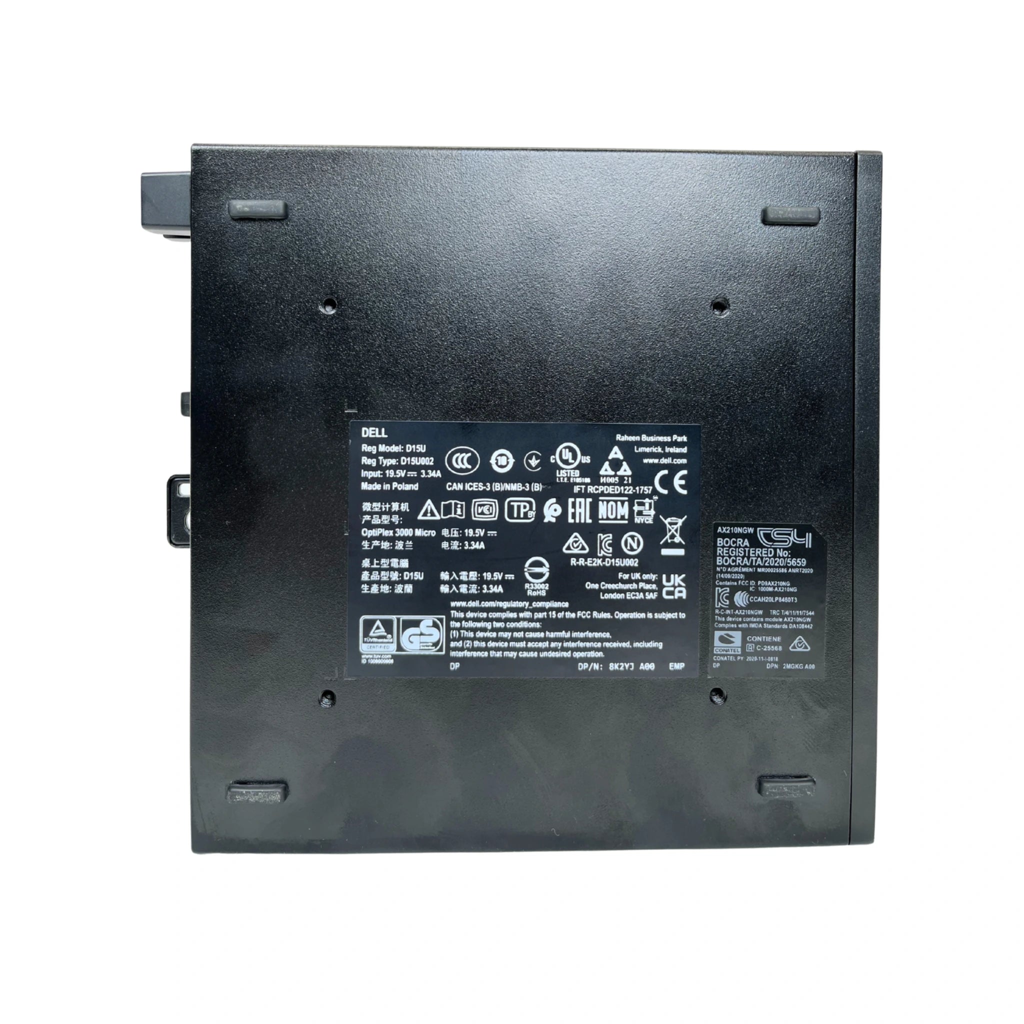 Black tiny PC on a white background