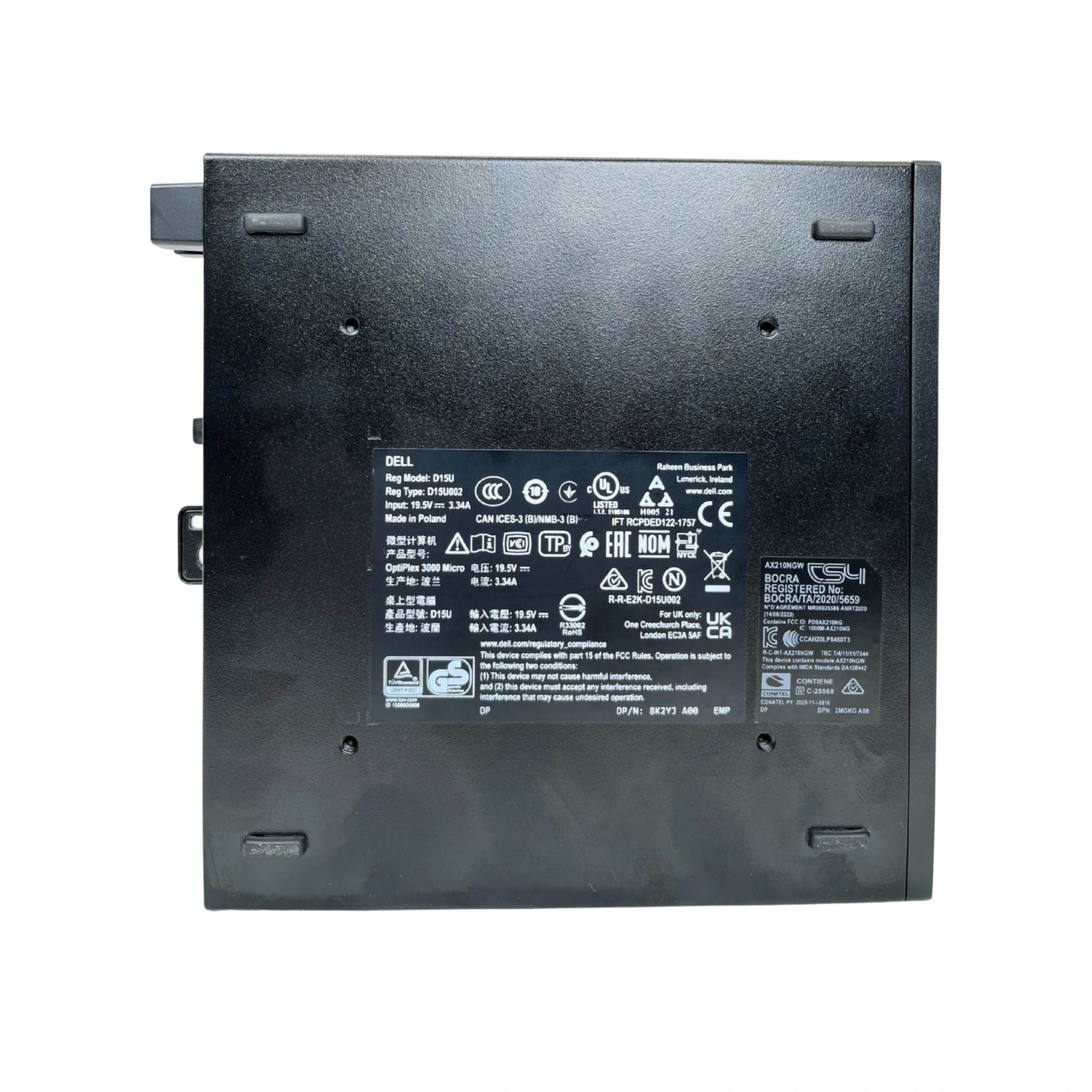 Black tiny PC on a white background