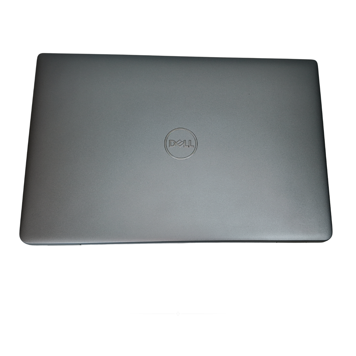 Lid view of a Titan Grey Dell Precision 3580 15.6-inch mobile workstation laptop, showing the open display, thin bezels, and full-sized backlit keyboard with numeric keypad.