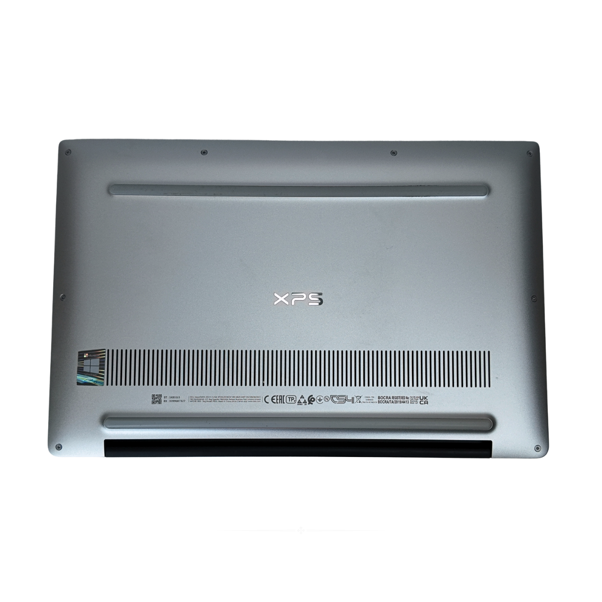 Dell XPS 13 9305 laptop back cover view with open lid.