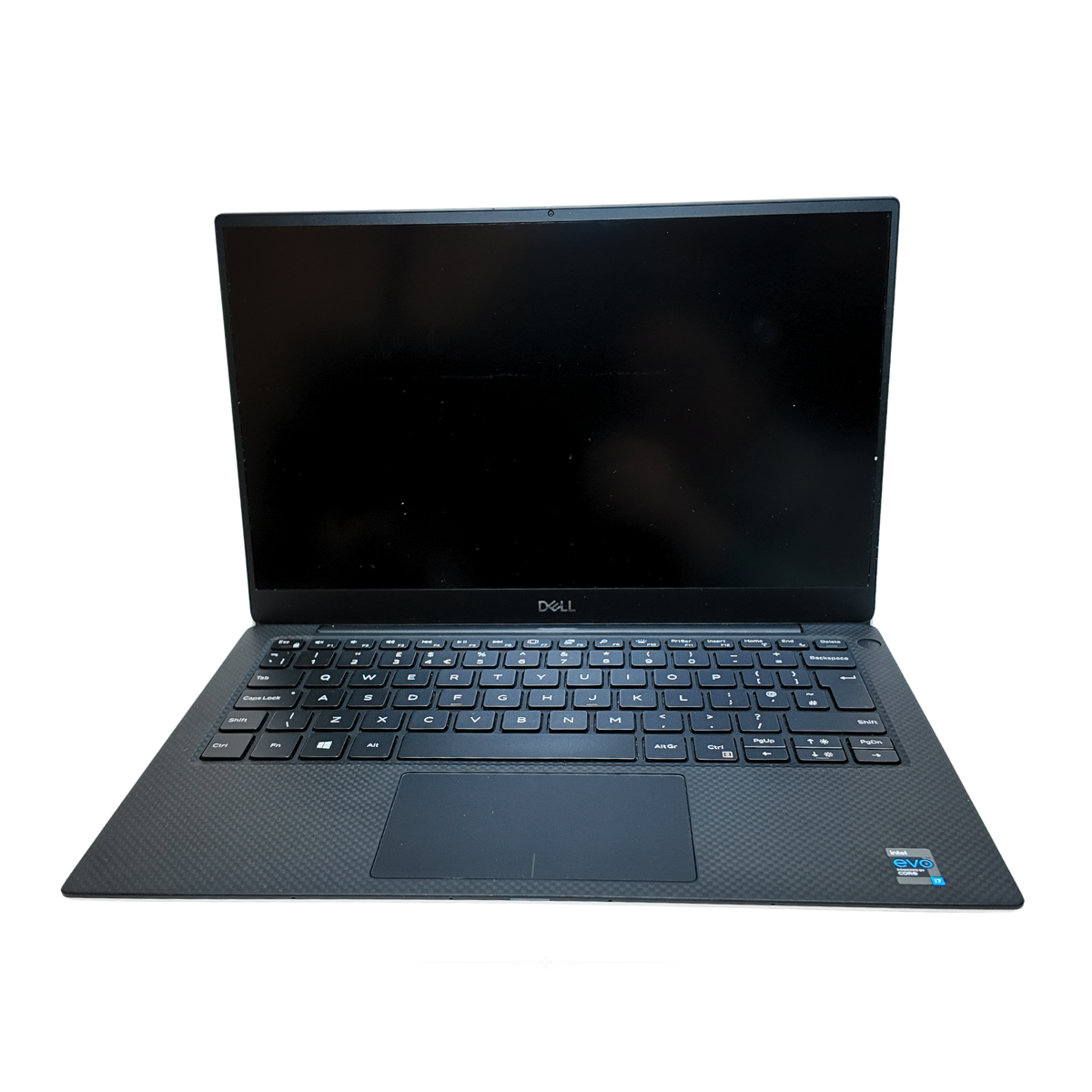 Dell XPS 13 9305 laptop front view with open lid.