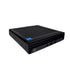 Black HP computer tower on a white background