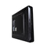 Black computer case with HP logo on a white background