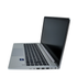  A silver 14-inch HP EliteBook 640 G9 business laptop seen from the right side, with the lid open, displaying the screen, keyboard, and trackpad.