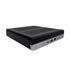 Black HP EliteDesk computer tower on a white background