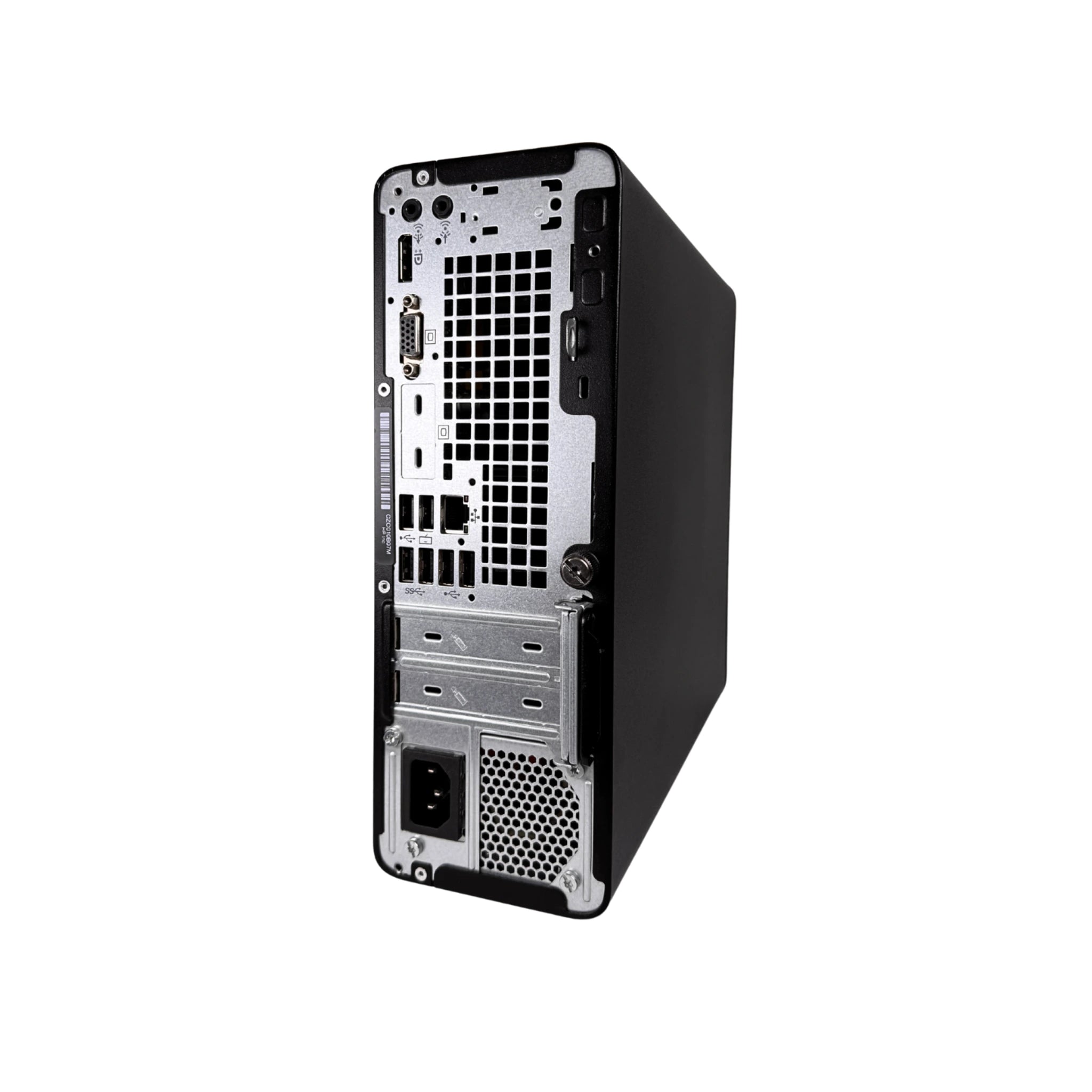 Black computer PC on a white background