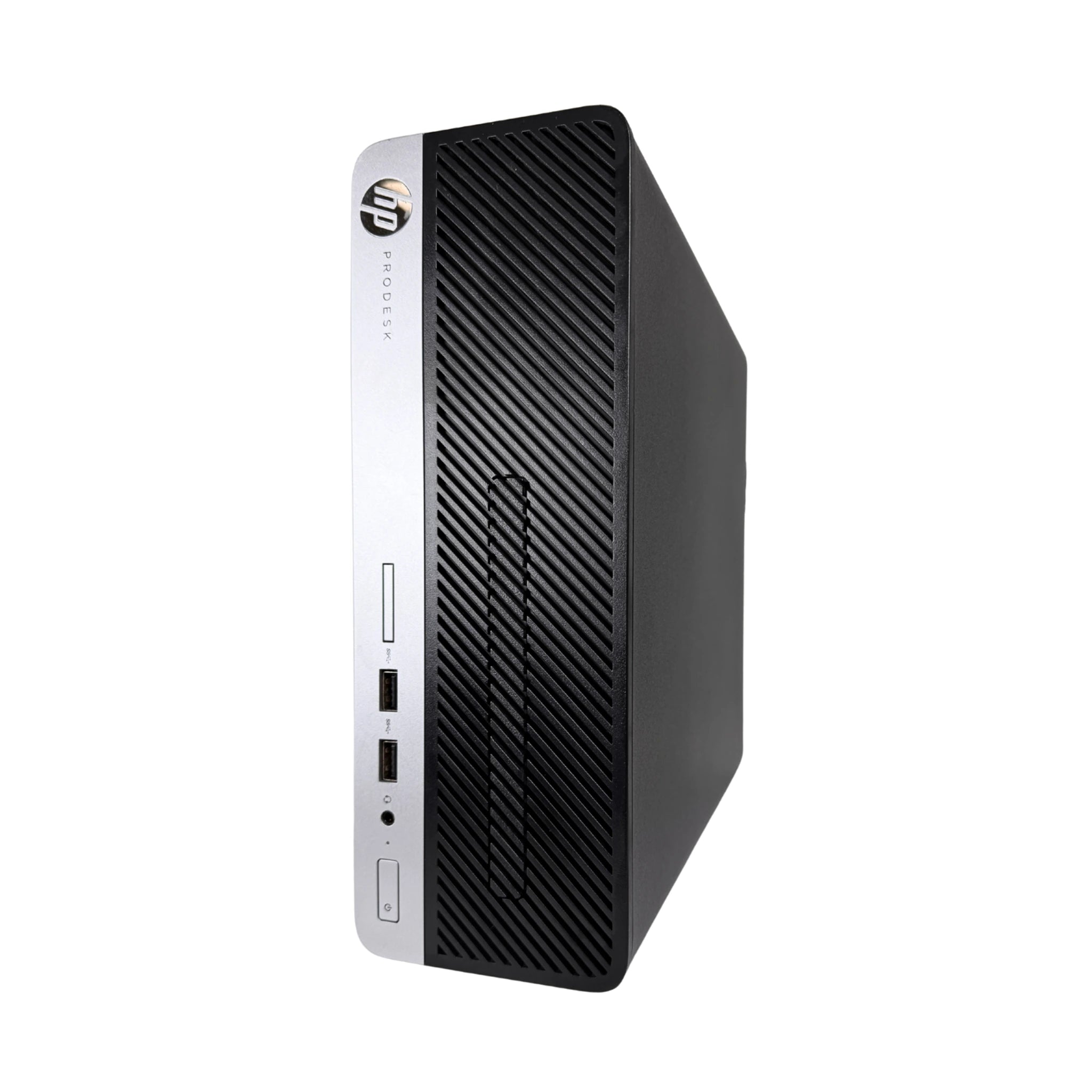 HP desktop computer PC on a white background