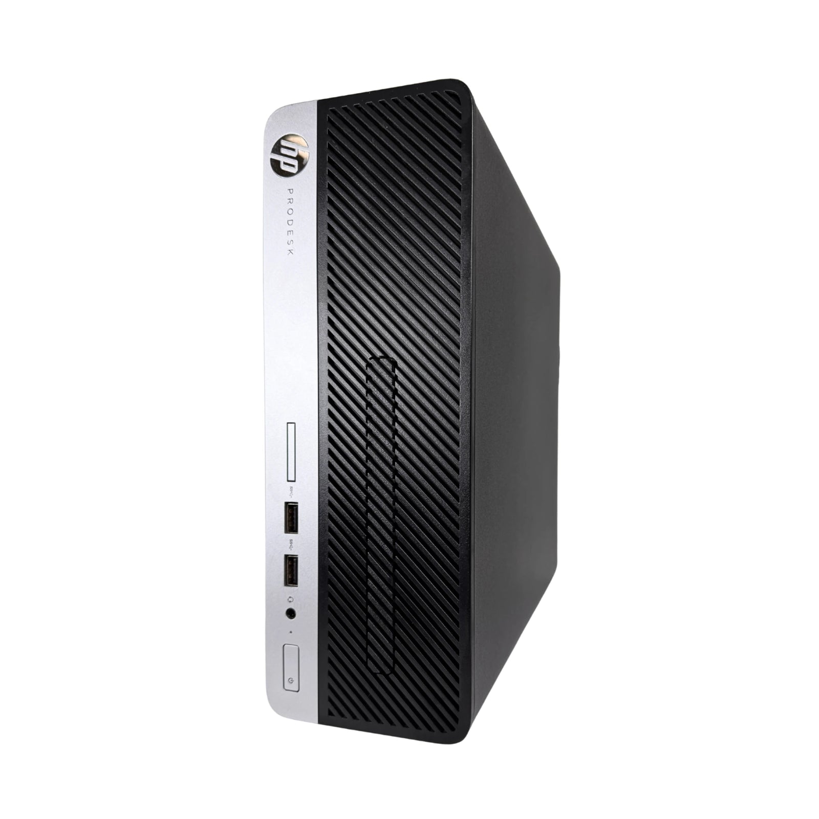 HP desktop computer PC on a white background