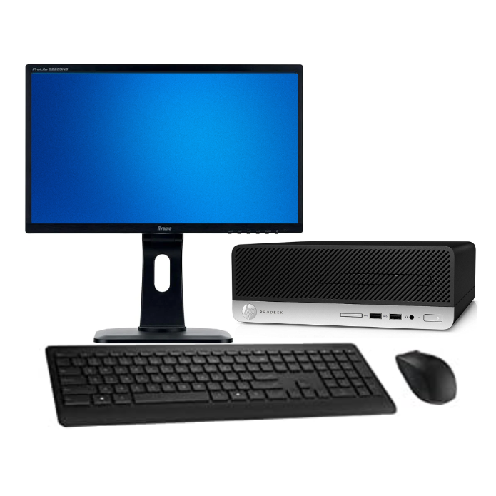 Complete PC Set | 22 inch Monitor | HP ProDesk 400 G6 | SFF Desktop PC | Intel Core i5-9500 | 16GB RAM | 1TB NVMe SSD | Windows 11 Pro