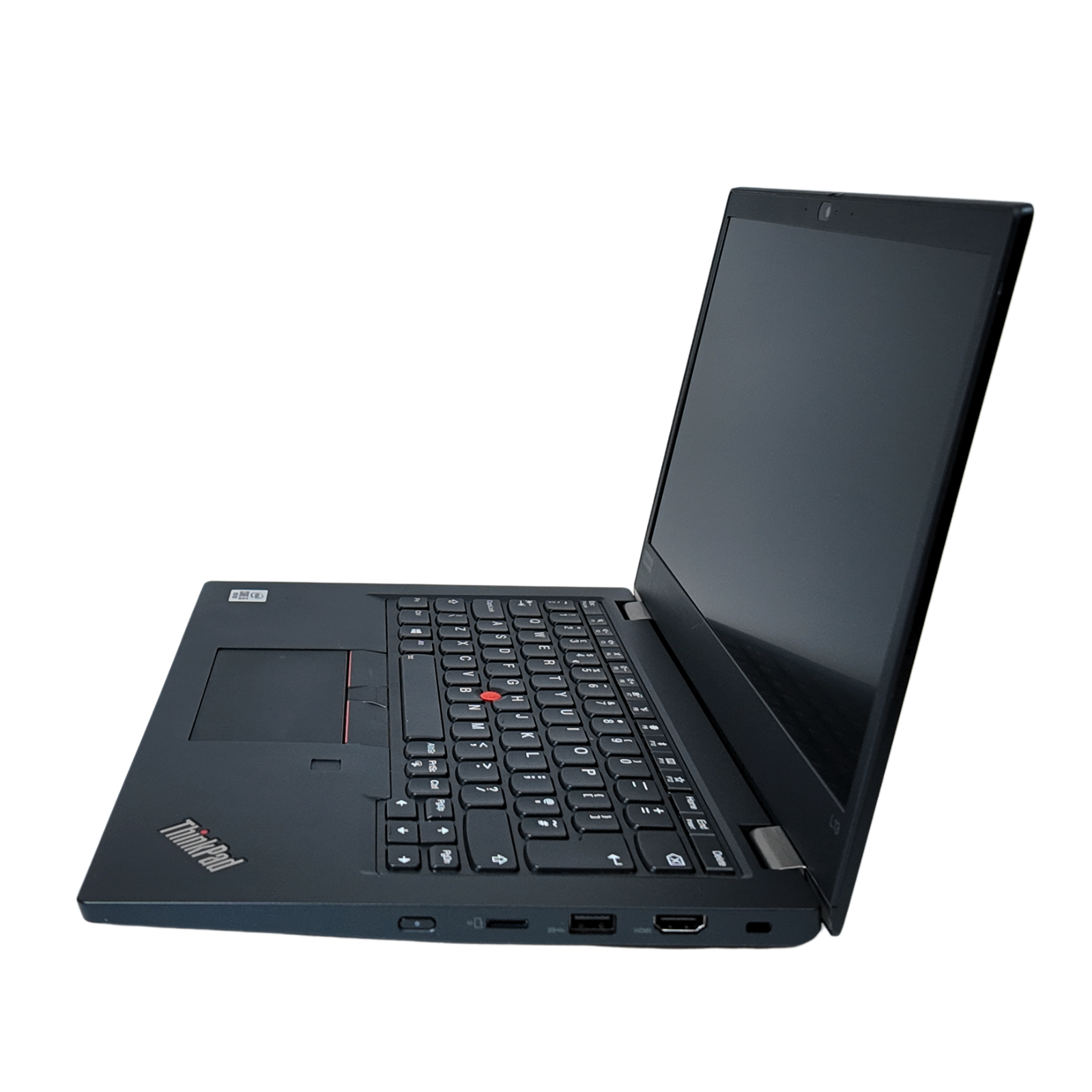 Black ThinkPad laptop on a white background