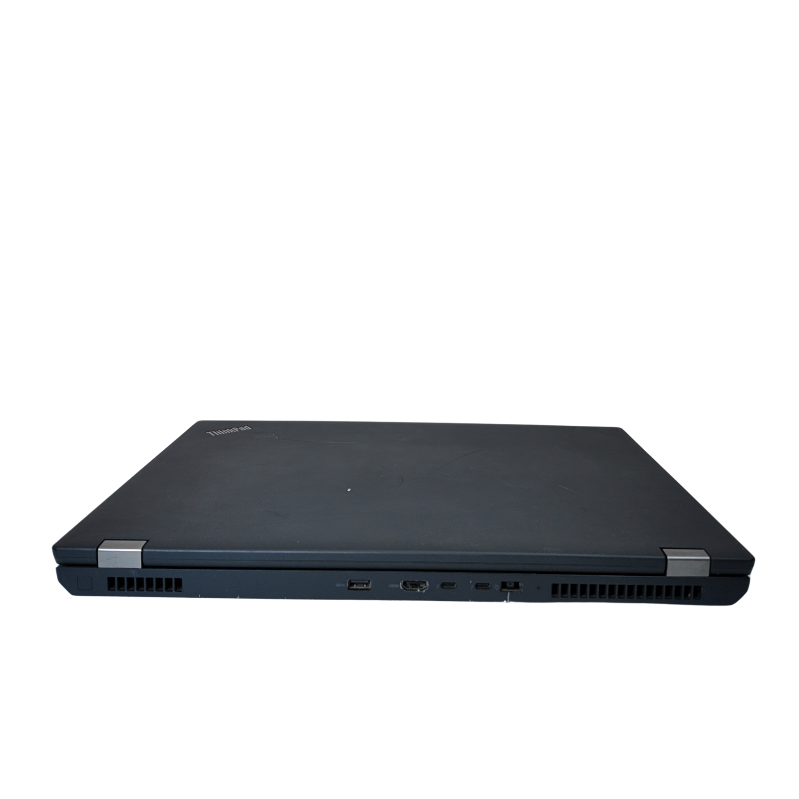 Black laptop on a white background