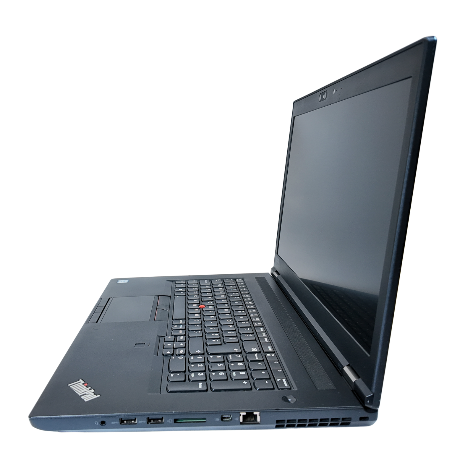 Open laptop on a white background