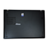 Back view of a black laptop on a white background