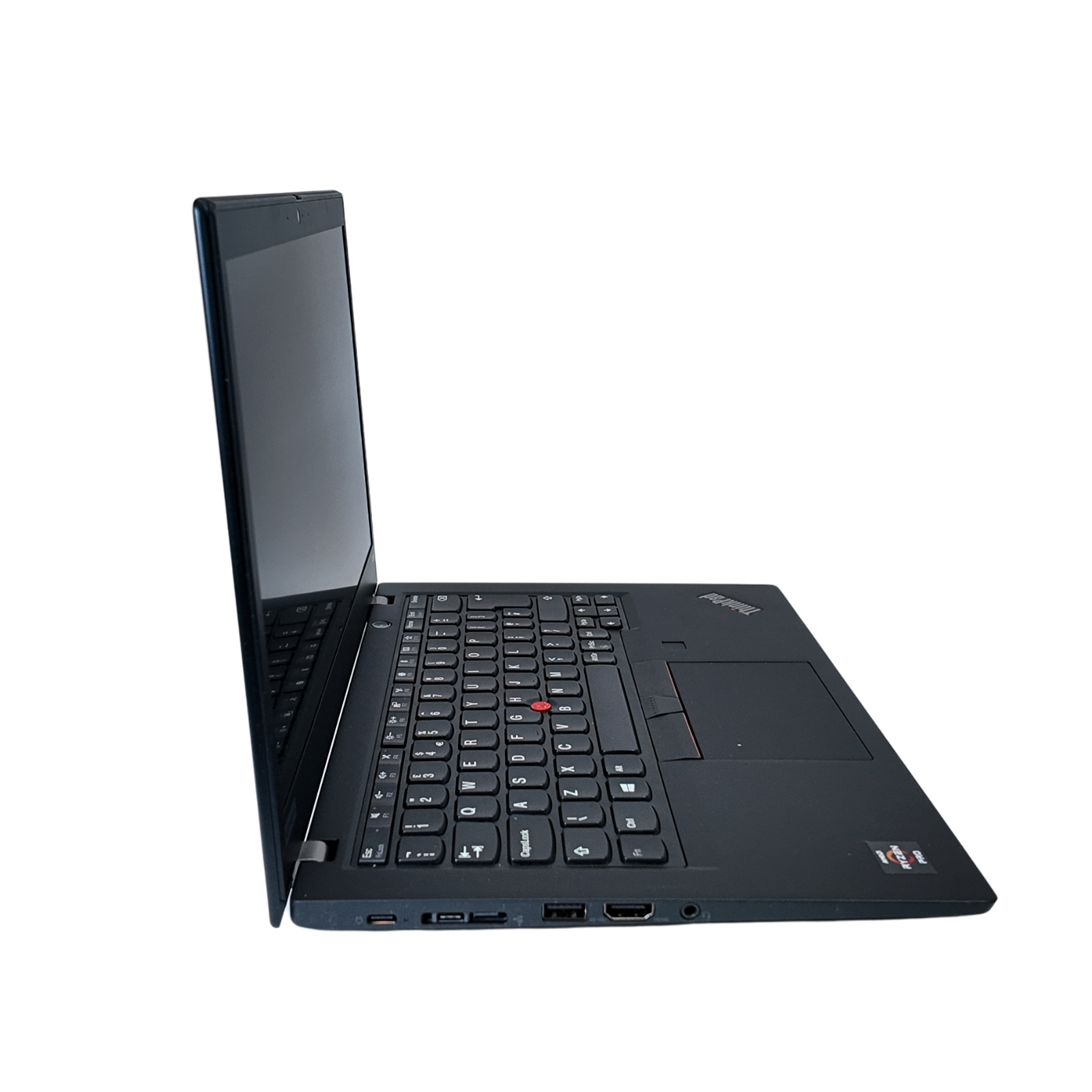 Black laptop on a white background