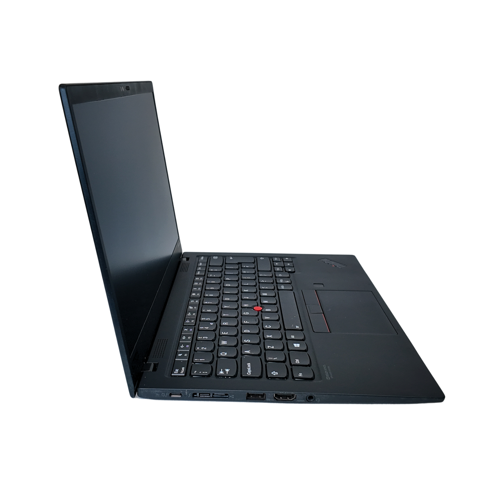 Black laptop on a white background