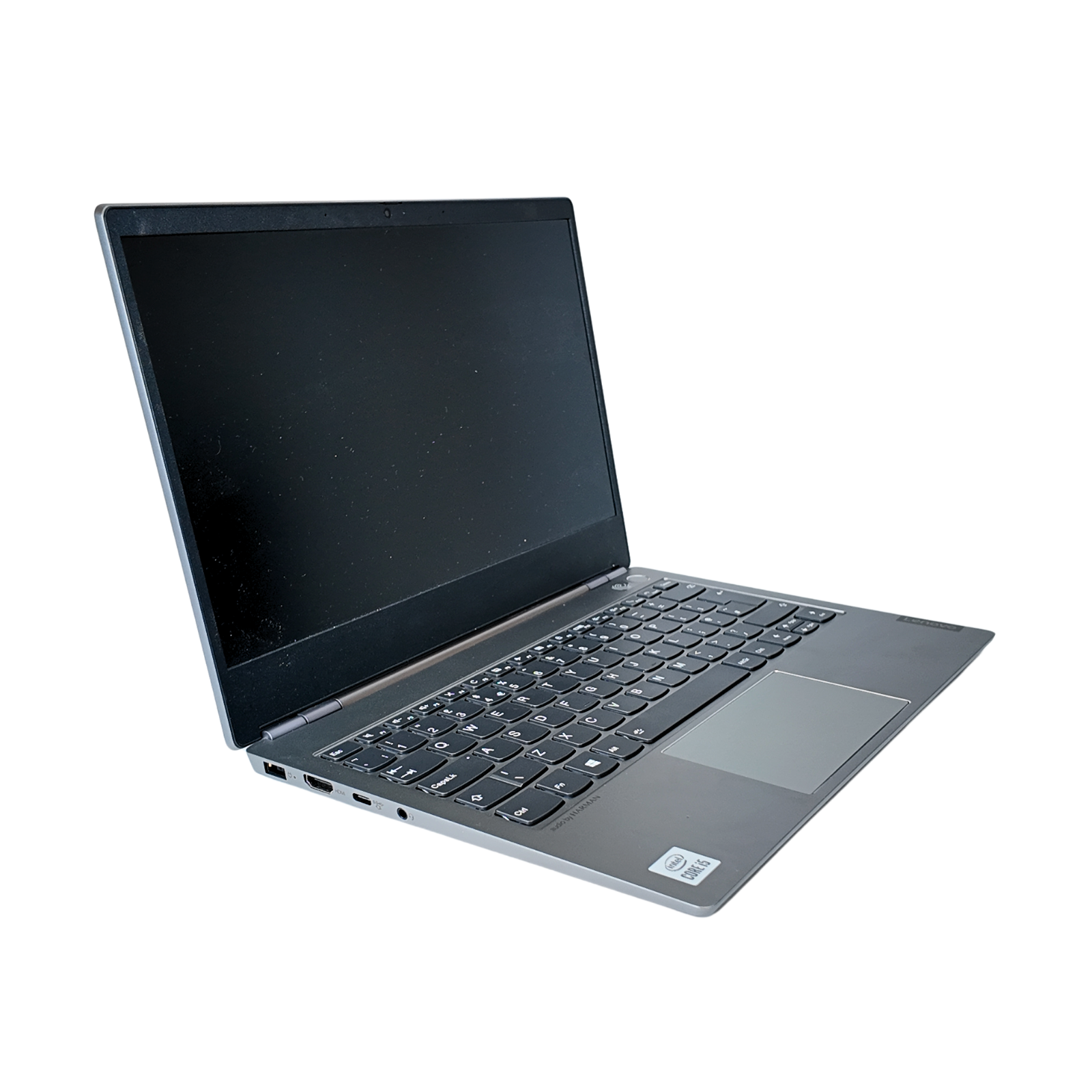 Open laptop on a white background