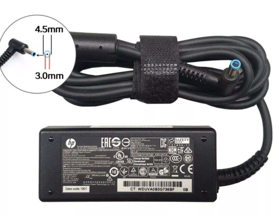 HP Original 45W Blue Tip | Laptop Adapter/Charger | 19.5V | 2.31A with Power Lead